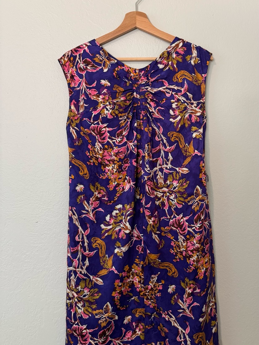 Women's BCBG Silk Purple Floral Sleeveless Dress